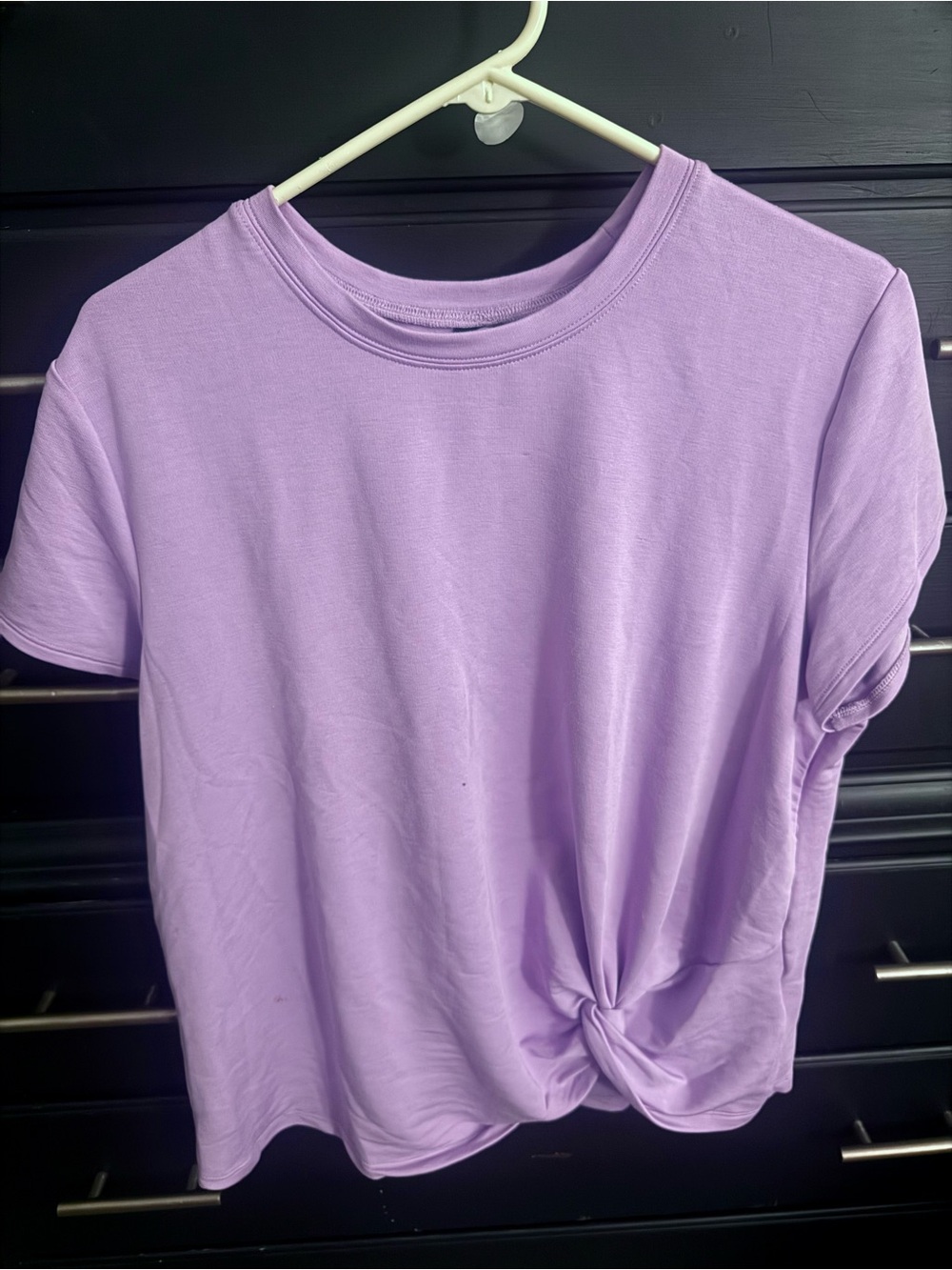 Skechers Los Angeles Lavender Knot Front Short Sleeve Tee XL